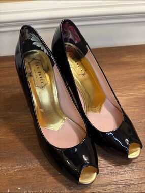 Ted Baker Patent Leather  Svana Peep Toe Pumps